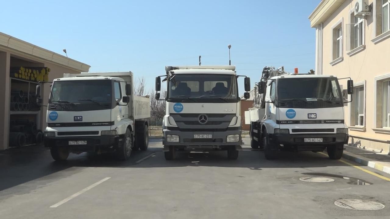 Naxçıvan şəhər Sukanal İdarəsində nəqliyyat vasitələrinə baxış keçirildi - FOTOLAR